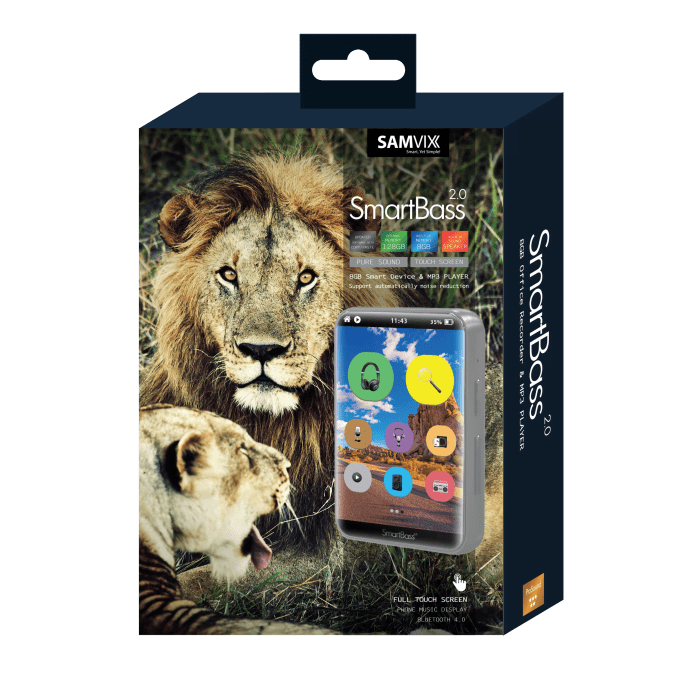 Samvix SmartBass 2.0 16GB MP3 Player Full Touch Screen - Black