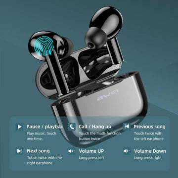 AWEI True Wireless Smart Touch Earbuds T29