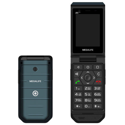 Megalife F1 Core Rugged Flip Phone with and an Option for 24six, Kol Haloshon and Torah Anytime