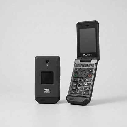 Megalife ZEN Flip Phone with Kosher What's App, Banking and Email