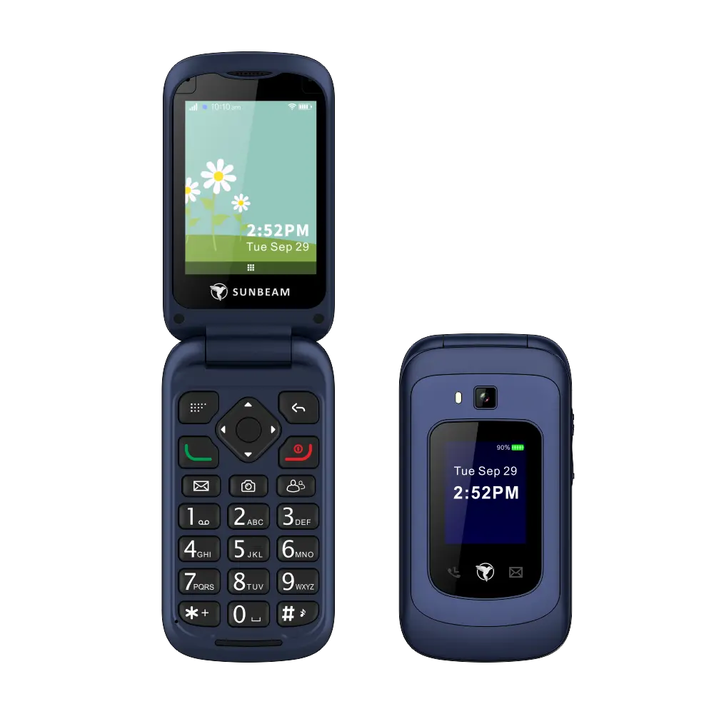 Sunbeam F1 Horizon Dove – Flip Dumb Phone with Touch Screen and Waze