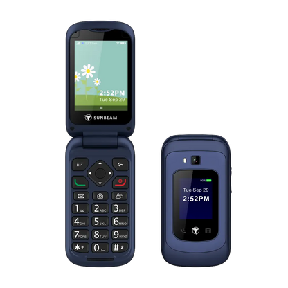 Sunbeam F1 Horizon Dove – Flip Dumb Phone with Touch Screen and Waze