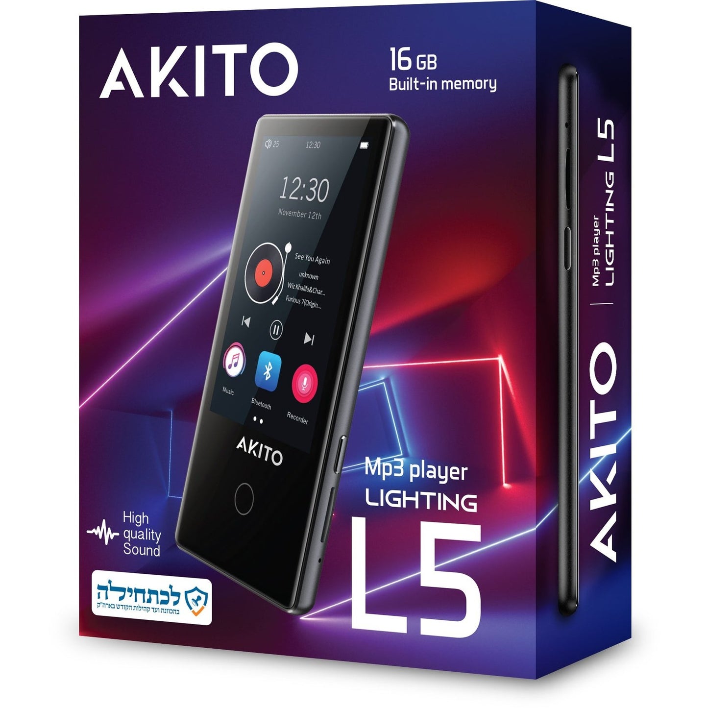 Akito L5 Black  16 GB MP3 Player